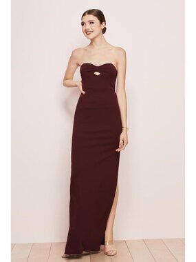 WATTERS & WATTERS Iliana Wine Crepe Stretch Gown Style 6807 Size 10 NEW with tag